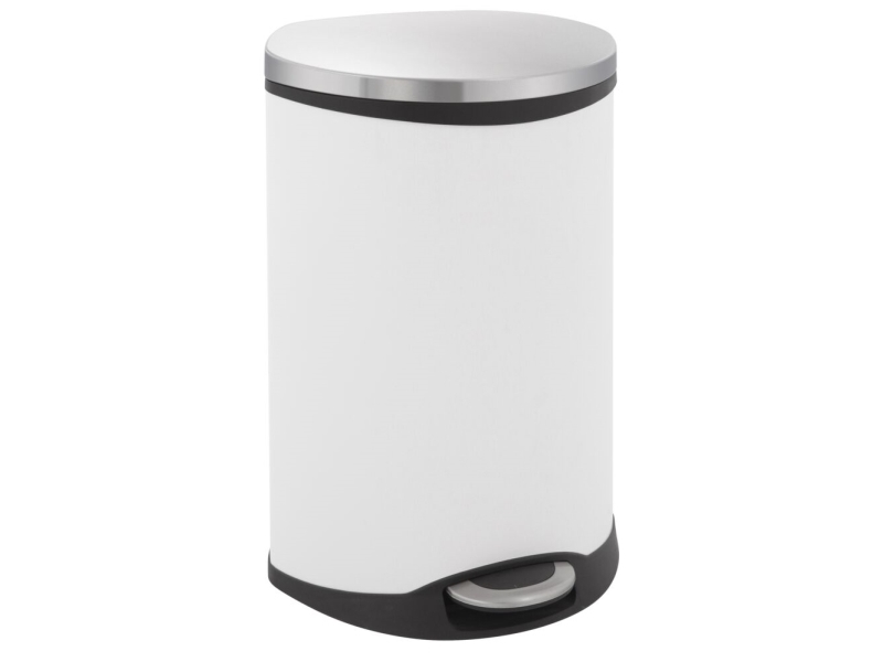 Pedal-Mülleimer Eko Shell-Bin, Weiß, Pulverbeschichteter Stahl, 50 L