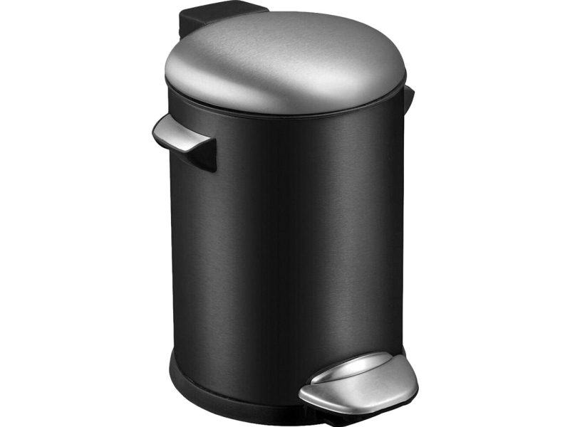 Pedalspand, Eko Belle Deluxe, Sort, Pulverlakeret Stål, 3 L, Med Inderspand I Plast, Og Soft Clos...