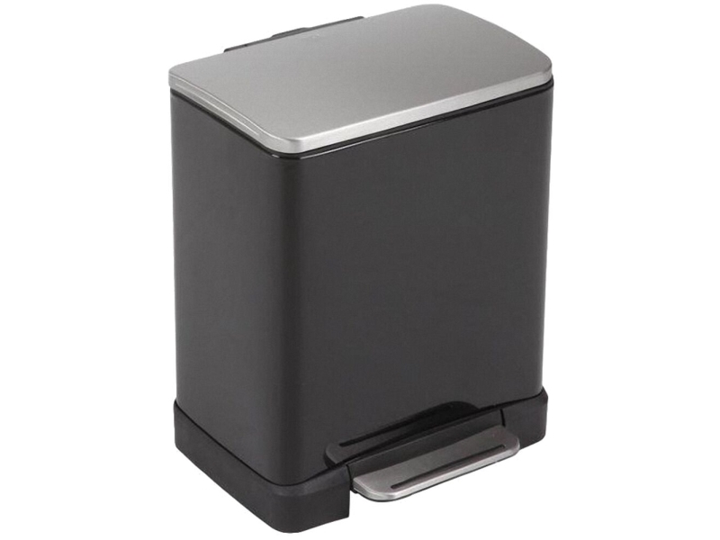 Pedalspand, Eko E-Cube, Sort, Pulverlakeret Stål, 20 L, Plast Inderspand, Soft Close