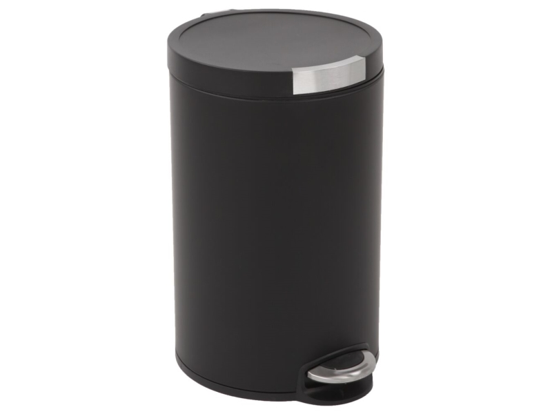 Pedalspand, Eko Artistic, Sort, Pulverlakeret Stål, 5 L, Med Inderspand I Plast, Og Soft Close Låg