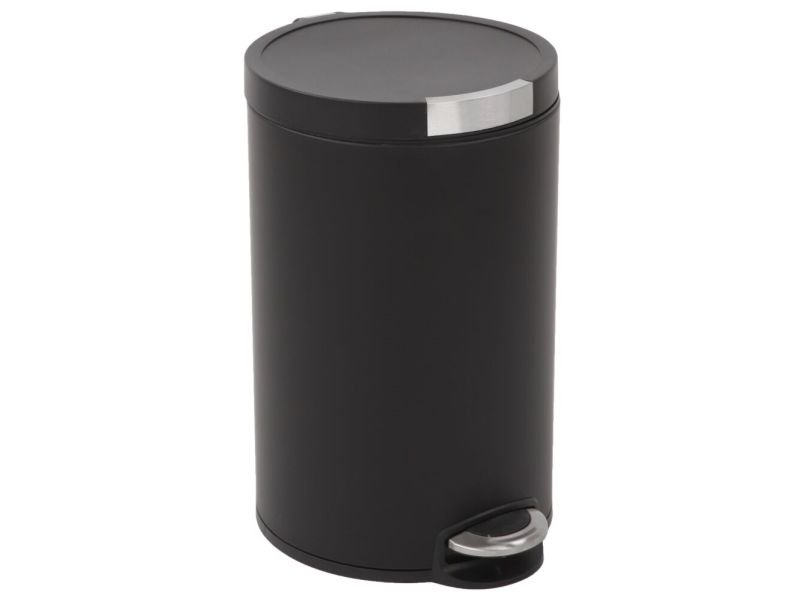 Pedalspand, Eko Artistic, Sort, Pulverlakeret Stål, 12 L, Med Inderspand I Plast, Og Soft Close Låg
