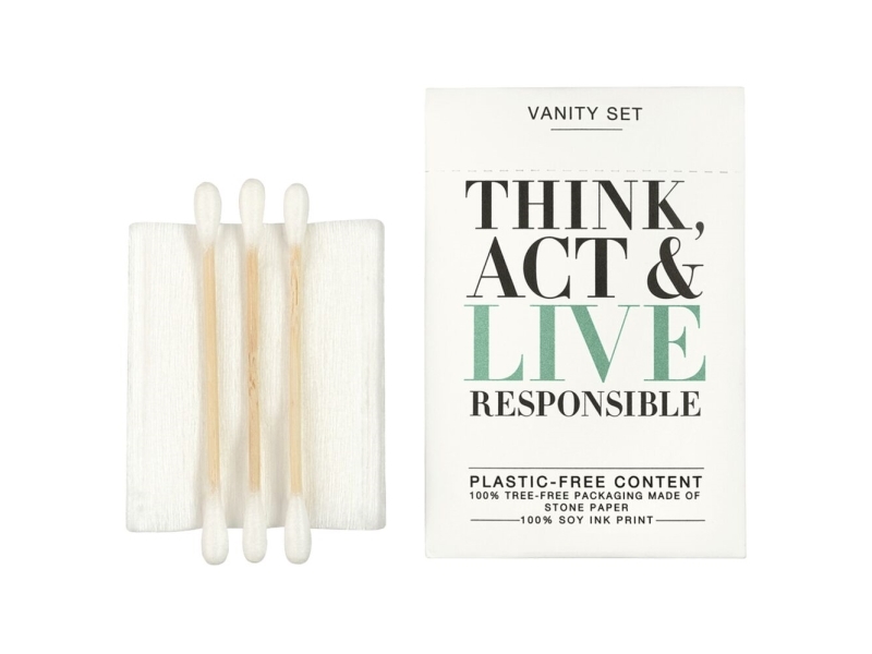 Hygiejnesæt, Think, Act & Live Responsible, 9,5x6,5x0,3cm