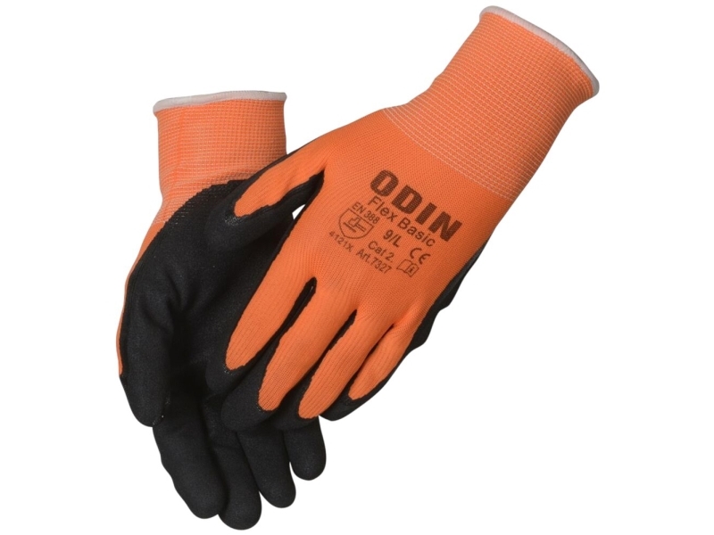 Fingerdyppet Nitrilhandske, Odin Basic, 10/Xl, Orange - (12 Stk.)