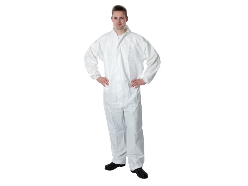 Suojapuku, THOR, XL, valkoinen, PE, ei-steriili, tyyppi 5/6, yksittäispakkaus - (50 kpl)