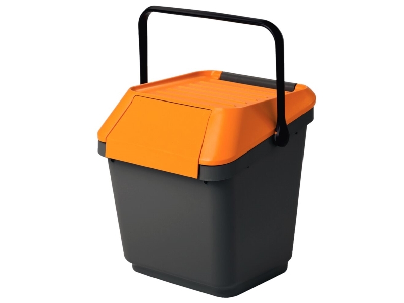 Affaldsspand, Easymax, Grå, Plast, 35 L, Med Orange Låg