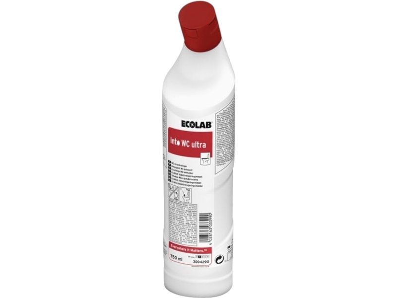 Toiletrens Flydende Into Wc Ultra 750Ml Med Farve/Parfume Rød Stærkt Surt,12 Fl X 750 Ml/Krt