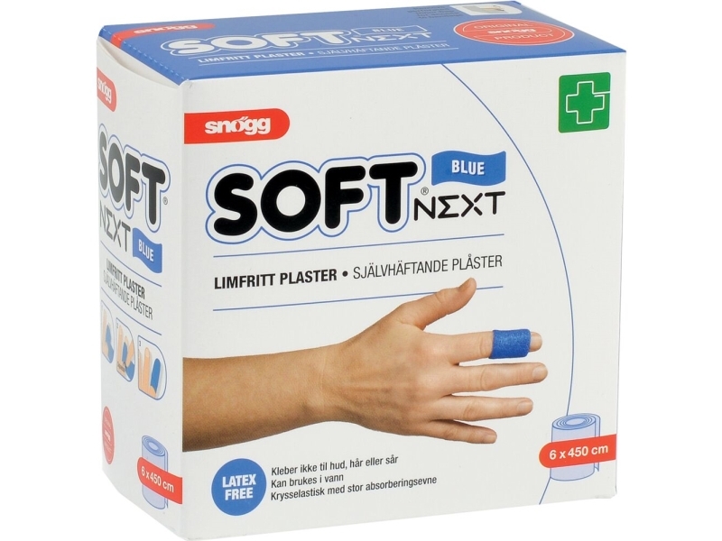 Skumforbinding, Snögg Soft Next, 4,5m x 6cm, blå, selvhæftende, latexfri - 1 rulle