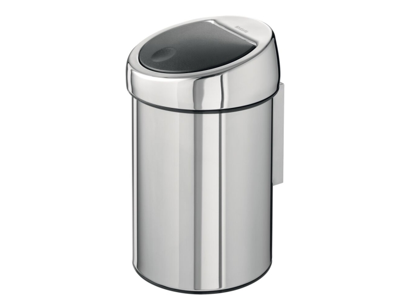 Hygiejnespand, Brabantia Touch-Spand, Stål Blank, Rustfrit Stål, 3 L, Inderspand Af Plast, Soft Close