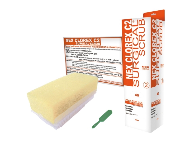 Neglebørste, NEX, 13x5x4,7cm, klorhexidin, med neglerenser - (40 stk.)