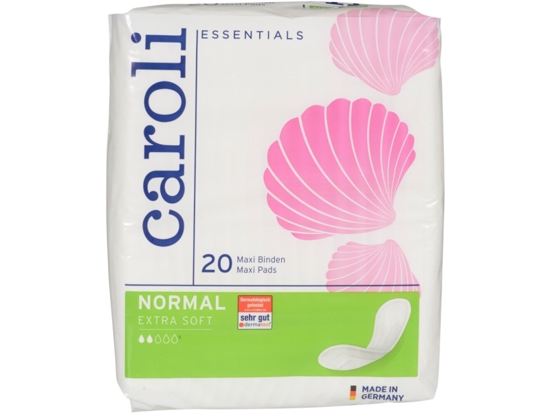 Sanitetsbindor, Caroli, 22,5x9cm, vit, Maxi bindor, Normal - (12 st.) | N - A | GameStuff