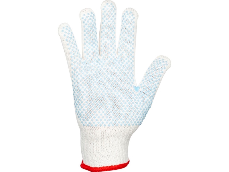 Textilhandschuh, Abena, 7, Weiß, Baumwolle/Polyester/Pvc