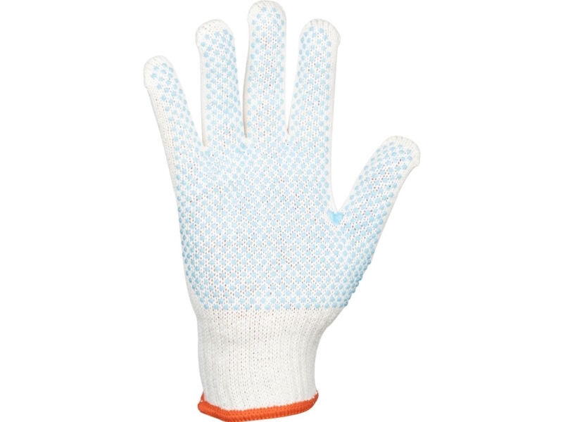 Tekstil Handske, Abena, 8, Hvid, Bomuld/Polyester/Pvc