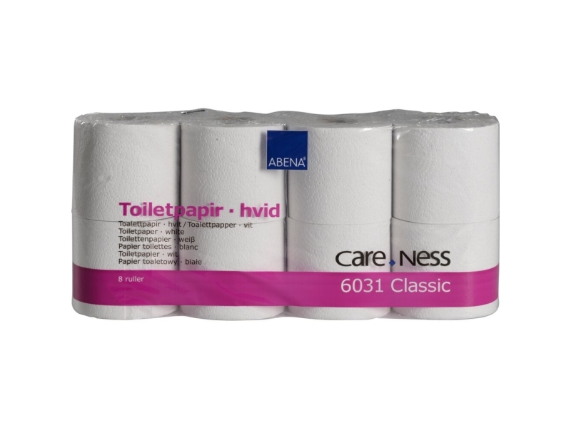 Toiletpapir, Abena Care-Ness Classic, 2-Lags, 50M X 9,6Cm, Ø11,5Cm, Hvid - (7 Stk.)