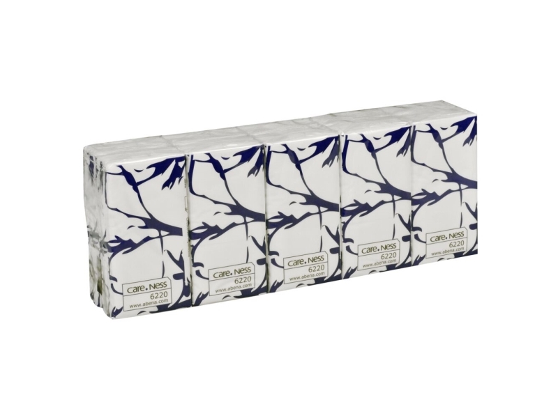 Pappersnäsdukar, ABENA Care-Ness Excellent, 3-lagers, 20,7x21 cm, vita | Rengöring - Avtorkning - Ansiktsvävnader | GameStuff