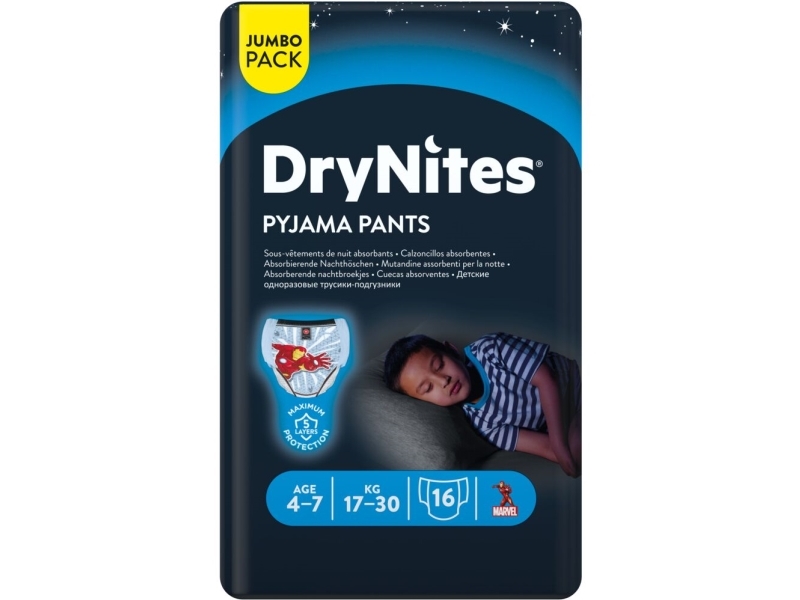 Barnblöja, DryNites Pyjamasbyxor, 4-7 år, med tryck - (4 st.) | Hälsa - Personlig vård - Blöjor | GameStuff