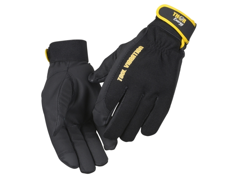 Vibrationshandske, Thor Energy Tools, 9, Sort, Pu/Spandex