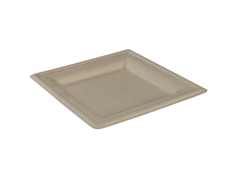 Fibertallerken, ABENA Gastro, 16x16x1,5cm, nature, sukkerrør - (10 stk.)