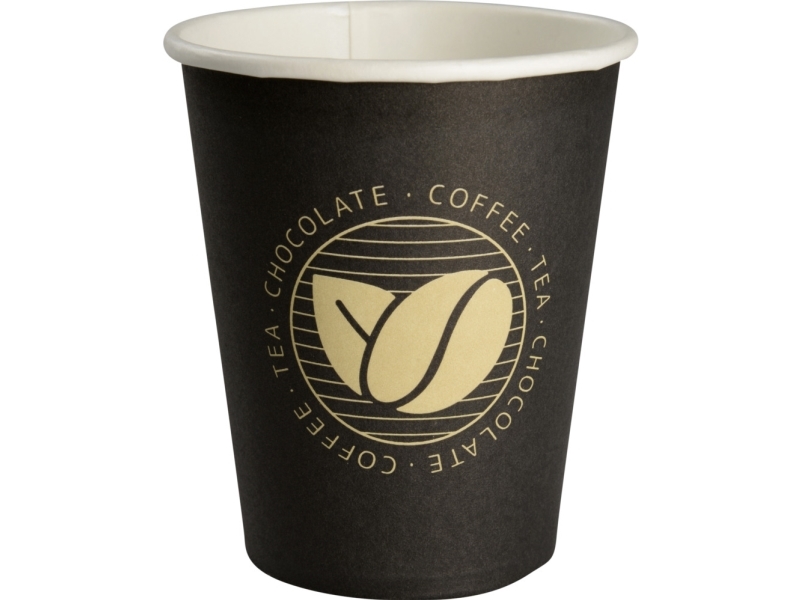 Kaffebæger Beans, ABENA Gastro, 9,2cm, Ø8cm, 24 cl, sort, pap/PE - (20 poser x 50 stk./karton)