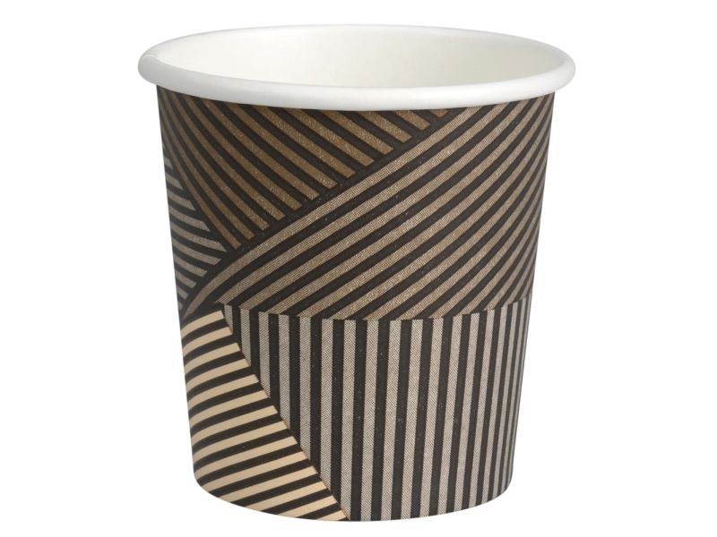 Kaffebæger Lines, ABENA Gastro, 6cm, Ø6,2cm, 10 cl, 12 cl, brun, pap/PE