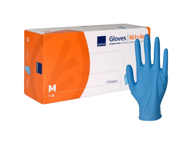 Untersuchungshandschuh, Abena Classic, M, Blau, Nitril