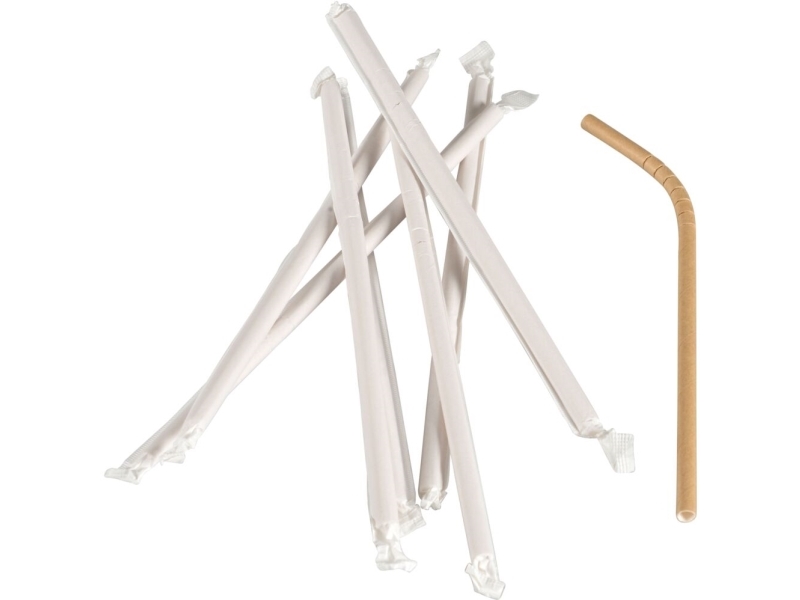 Pillit, ABENA Gastro, 24cm, Ø6mm, ruskea, paperi, mutkalla - (20 kpl)