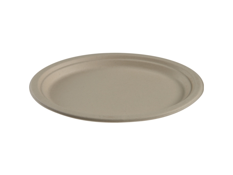 Fibertallerken, ABENA Gastro, 19x26x1,9cm, Ø26cm, nature, sukkerrør - (10 stk.)