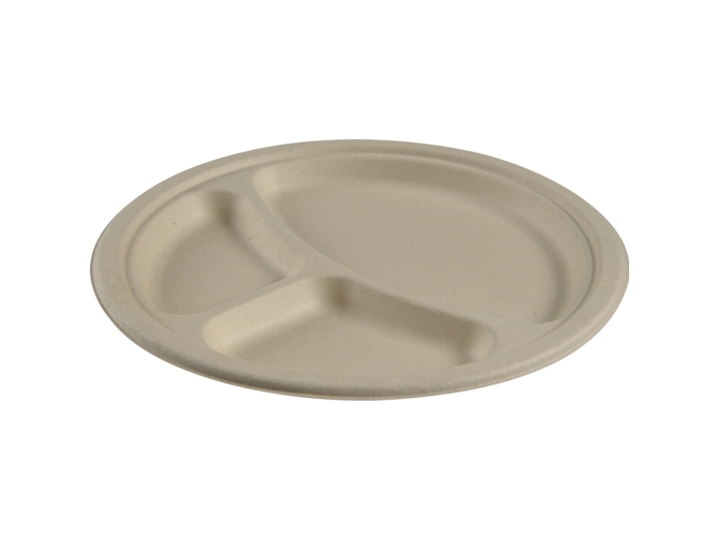 Fibertallerken, ABENA Gastro, 2cm, Ø26cm, nature, sukkerrør - (10 stk.)