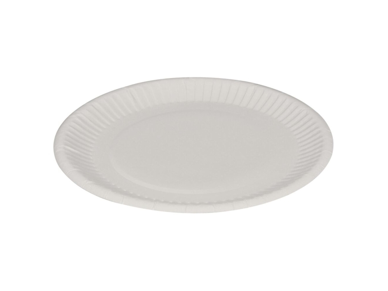 Papperstallrik, ABENA Gastro, Ø18cm, vit, kartong - (10 st.) | Catering - Engångsservis - Tallrikar | GameStuff