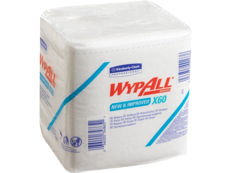 Teollisuuspyyhe, Kimberly-Clark WyPall X60, 1-kerroksinen, 30,5x31,8cm, valkoinen