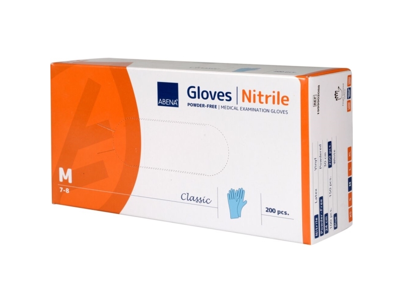 Untersuchungshandschuh, Abena Classic Protect, M, Blau, Nitril