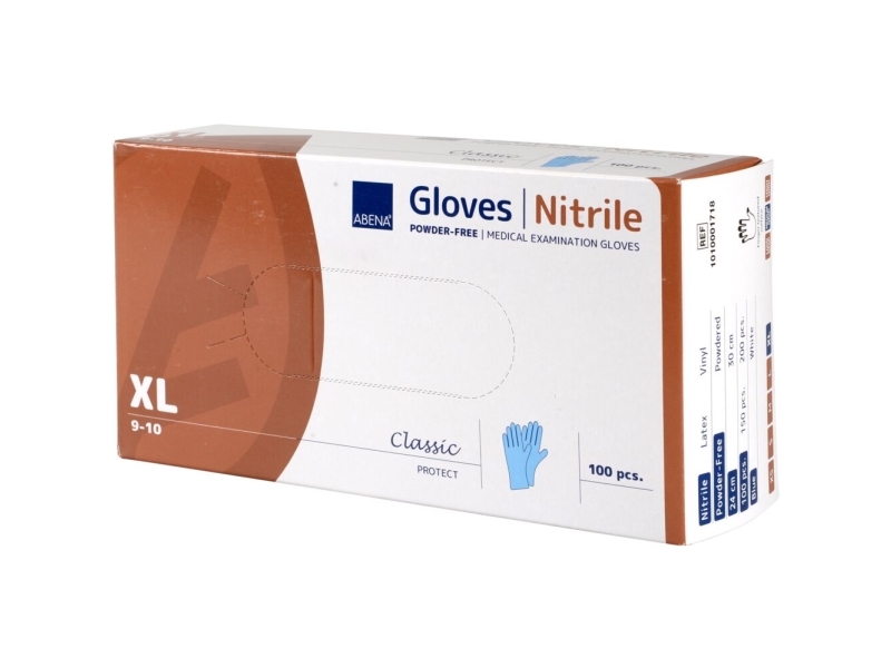 Untersuchungshandschuhe Abena Classic Protect, Xl, Blau, Nitril, Puderfrei