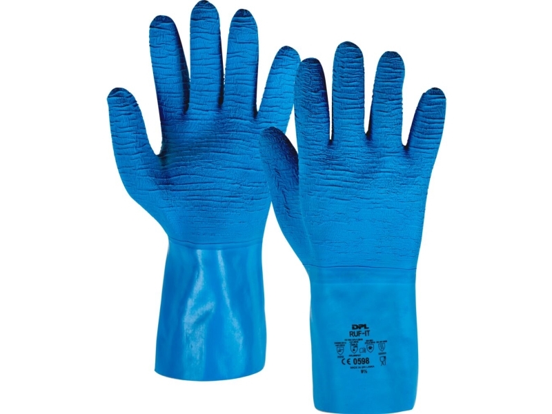 Latex Handske, Dpl Ruf-It, 11/Xxl, Blå, Latex