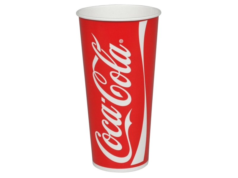 Pappersmugg, Coca-Cola, 17cm, Ø9cm, 50 cl, 60 cl, röd, kartong/PE - (20 st.) | Catering - Matförpackning - Övriga | GameStuff