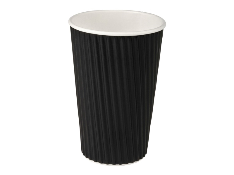Kaffebæger, ABENA Gastro, 13,4cm, Ø9cm, 48 cl, 48 cl, sort, pap/PE, 16 oz - (20 stk.)