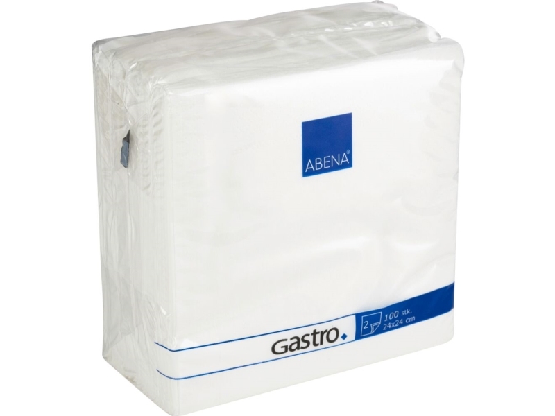 Kaffeserviet, ABENA Gastro, 2-lags, 1/4 fold, 24x24cm, hvid - (40 stk.)
