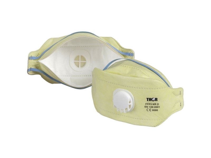 Atemschutzmaske, Thor Fold-Flat, Einheitsgröße, Gelb, Polyester/Pp, Ffp3 Nr D