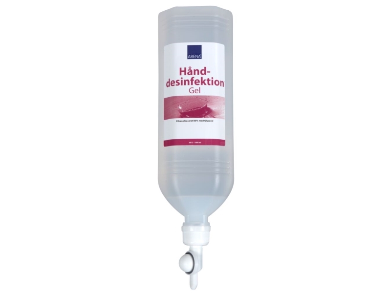 Hånddesinfektionsgel, ABENA, 1000 ml, 85% alkohol, med glycerin - (12 stk.)