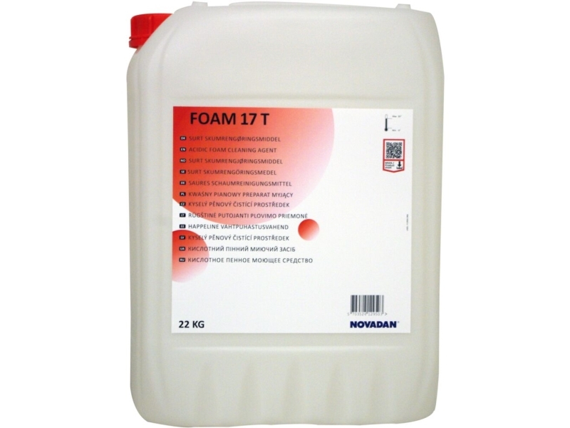 Skumrengøring, Novadan Foam 17 T, 20 L, Sur/Afkalkende, Uden Klor