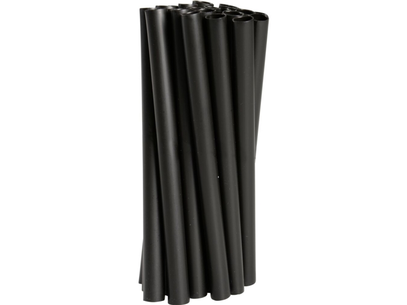 Uudelleen käytettävä pilli, ABENA Gastro, 12cm, Ø8mm, musta - (10 kpl)