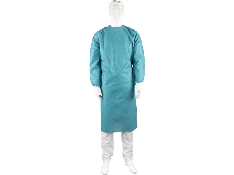Operationskittel, ABENA Protectus, M, 120cm, Ø135cm, grøn, SMMSS, standard, uden håndklæder, steril - (21 stk.)