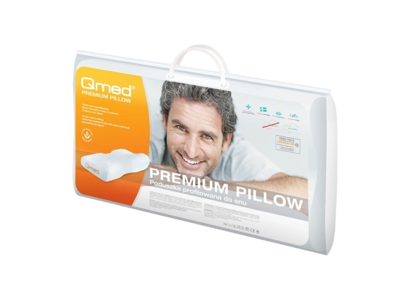 Ergonomisk hovedpude Qmed - Premium profileret pude, 60 × 35 cm