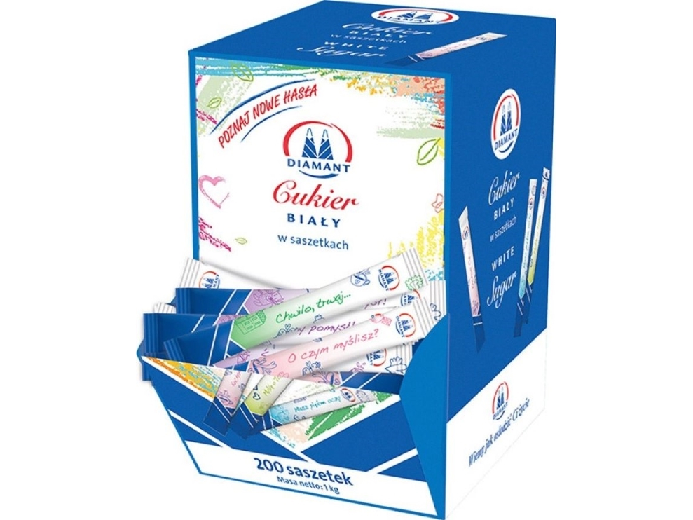 Diamant DIAMAT vitt socker, i dospåsar, 200 x 5 g | Catering - Drycker - Socker och sötningsmedel | GameStuff