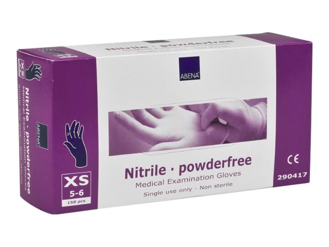 Abena - Käsineet - kertakäyttöinen materiaali - XS - nitriilikumi - sininen (150 kpl pakkaus)