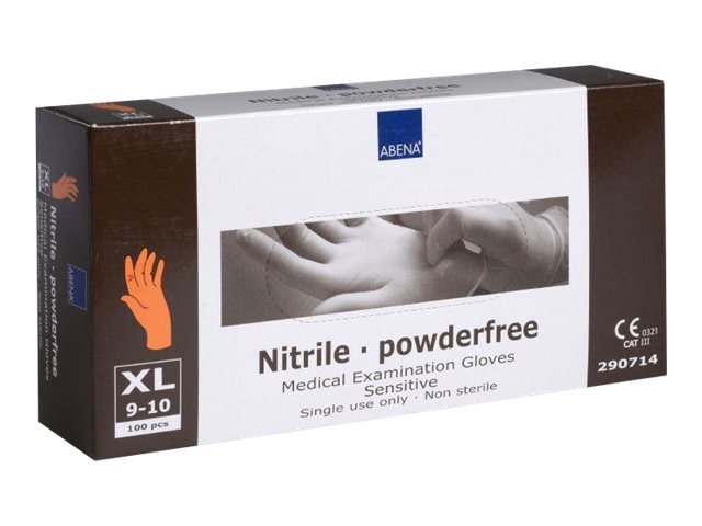 Untersuchungshandschuhe Abena Classic Sensitive Xl Orange Nitril Puderfrei