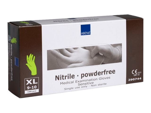 Abena - Handsker - engangsmateriale - XL - nitril-gummi - grøn (pakke med 100)