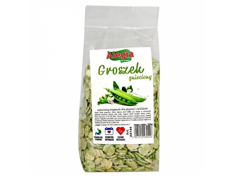 Alegia Zerkleinerte Erbsen - Leckerbissen Für Nager Und Kaninchen - 130G