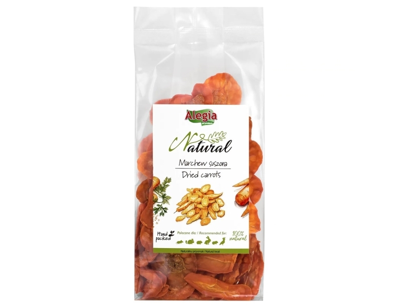 Alegia Getrocknete Karotten - Leckerbissen Für Nager Und Kaninchen - 60G