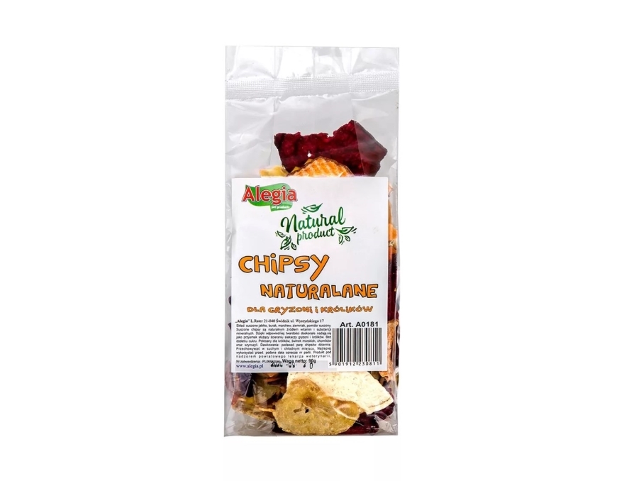 Alegia Natural Chips - Godbidder Til Gnavere Og Kaniner - 90G
