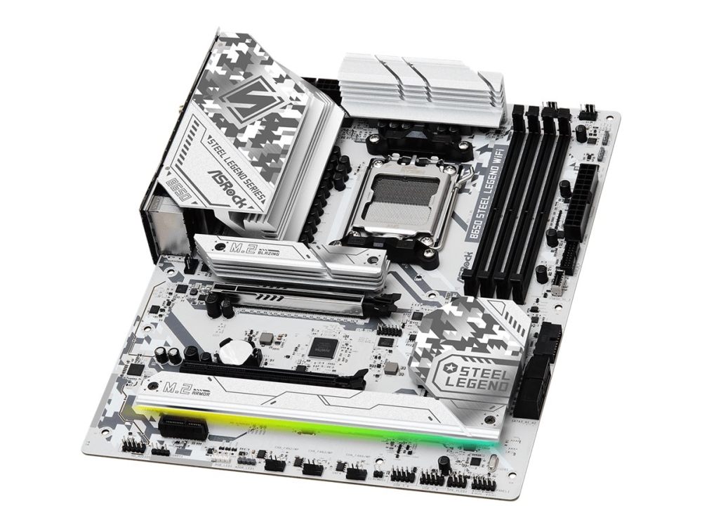 ASRock B650 Steel Legend WiFi - Moderkort - ATX - Socket AM5 - AMD B650 Chipuppsättning - USB-C 3.2 Gen 2x2, USB 3.2 Gen 2, USB-C 3.2 Gen 1, USB 3.2 Gen 1 - 2.5 Gigabit LAN, Wi-Fi 6E, Bluetooth - inbyggda grafiken (CPU krävs) - HD-ljud (8 kanaler) | Datorkomponenter - Moderkort - AMD Moderkort | GameStuff