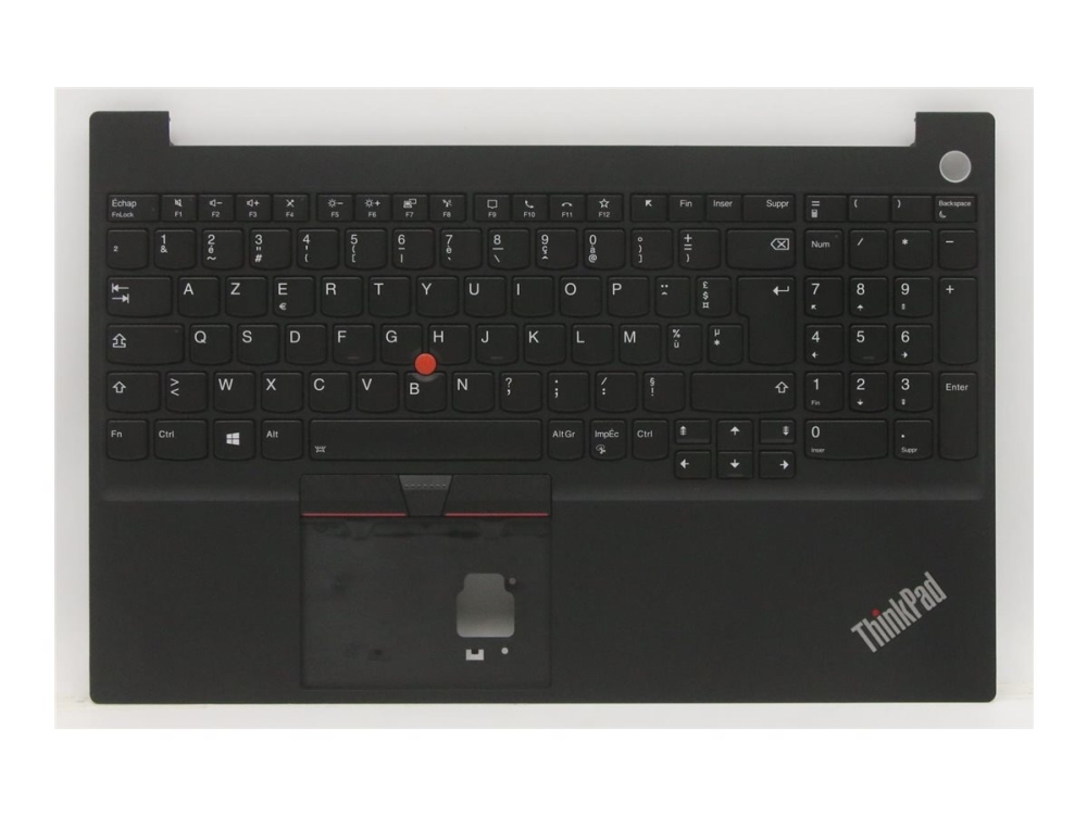 Primax - Notebooks udskiftningstastatur - med Trackpoint - bagbelyst - AZERTY - fransk - sort - FRU - med topdække - for ThinkPad E15 Gen 2 20TD, 20T